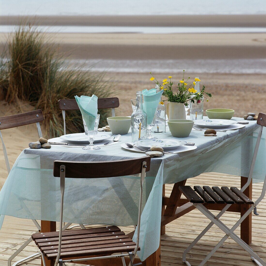 Beach house decking set with table and chairs