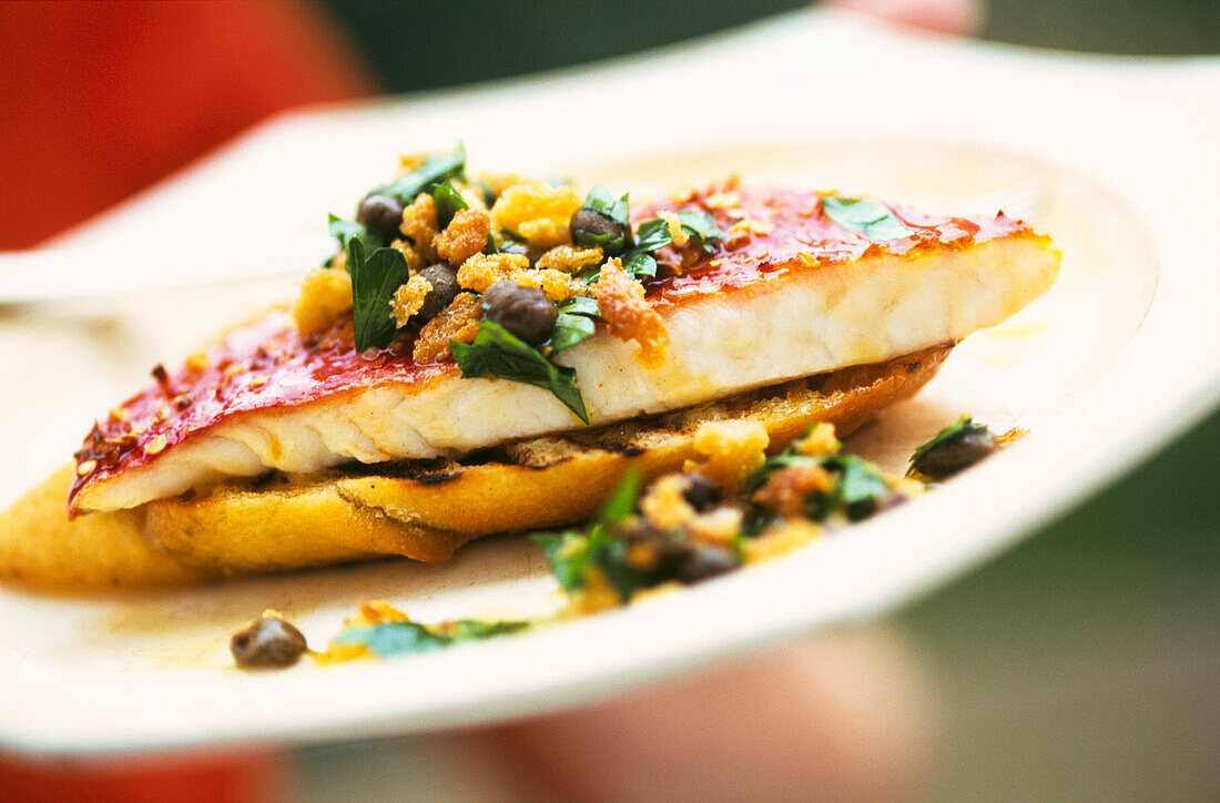 Bruschetta with red mullet