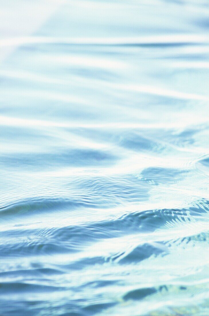 Ripples in crystal clear blue water