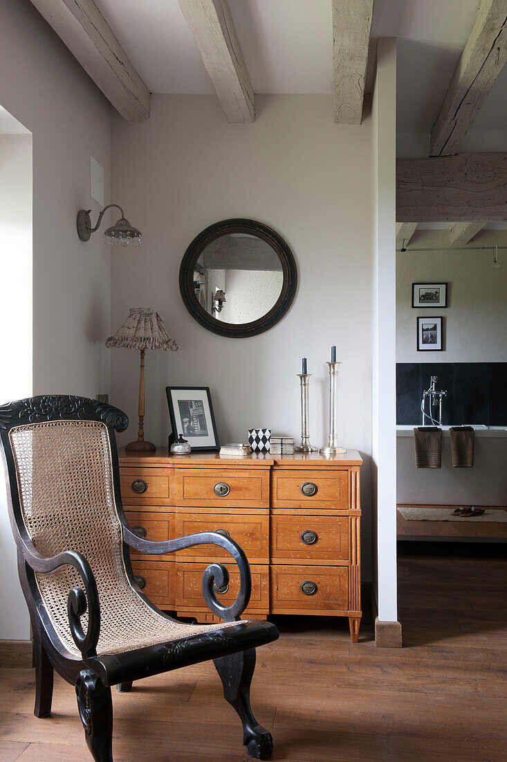 Antique armchair and chest of drawers in Dordogne farmhouse  Perigueux  France