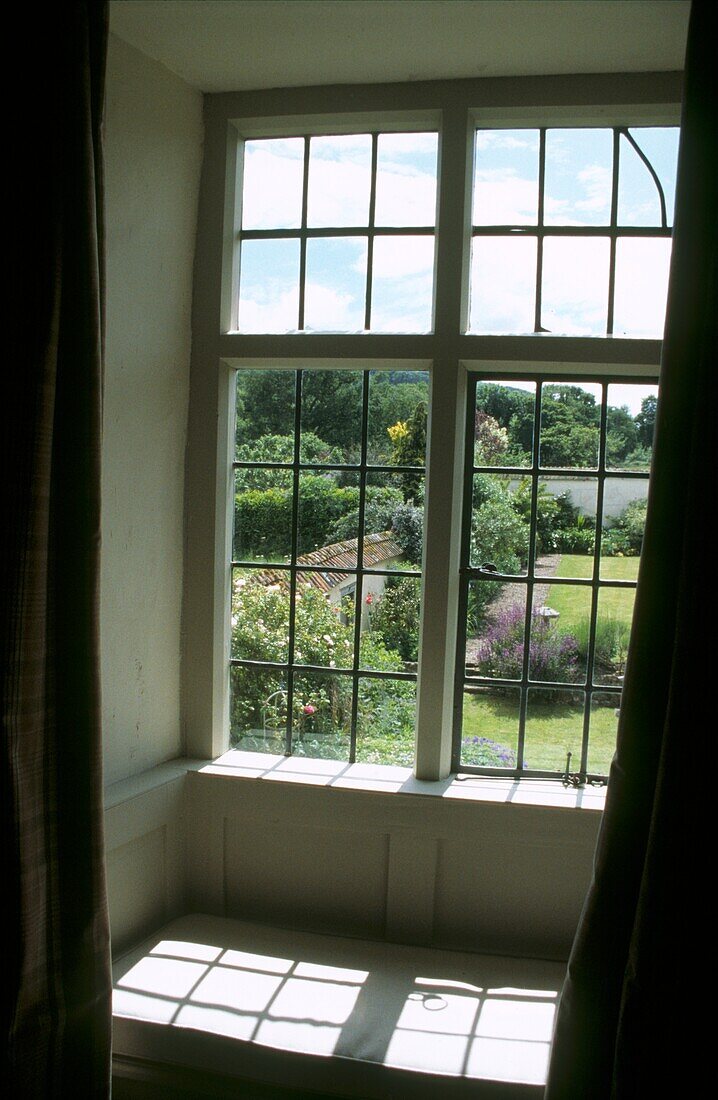 View of garden from window seat