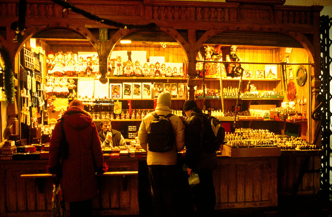 Market stall of traditional dolls and decorations