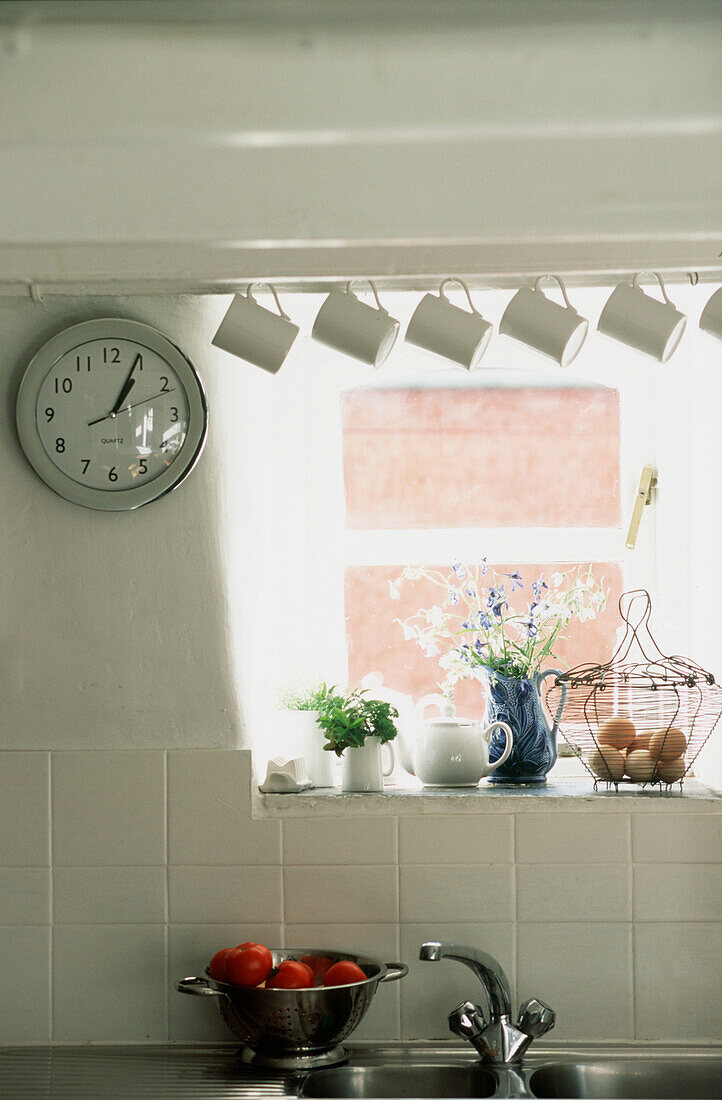 Detail of kitchen sink and window sill