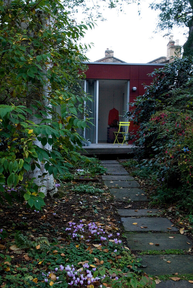 Summerhouse and garden path