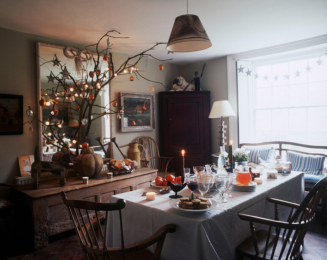 Table full of christmas snacks