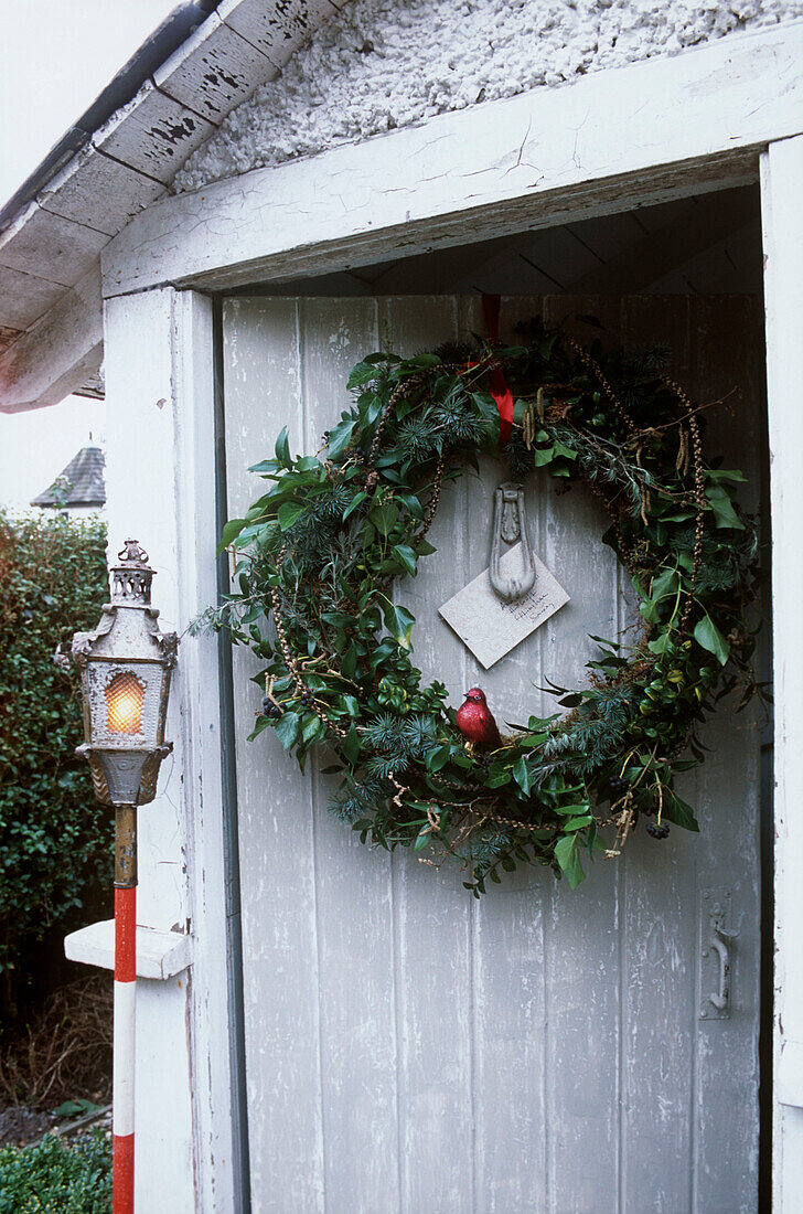 Wreath on door