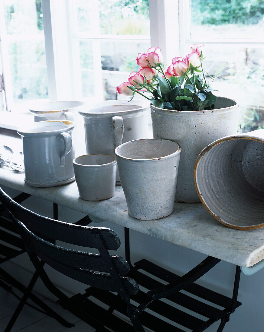 Plant pots of window sill