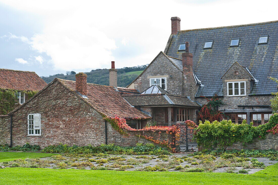 Ländliches Bauernhaus in Blagdon, Somerset, England, Vereinigtes Königreich