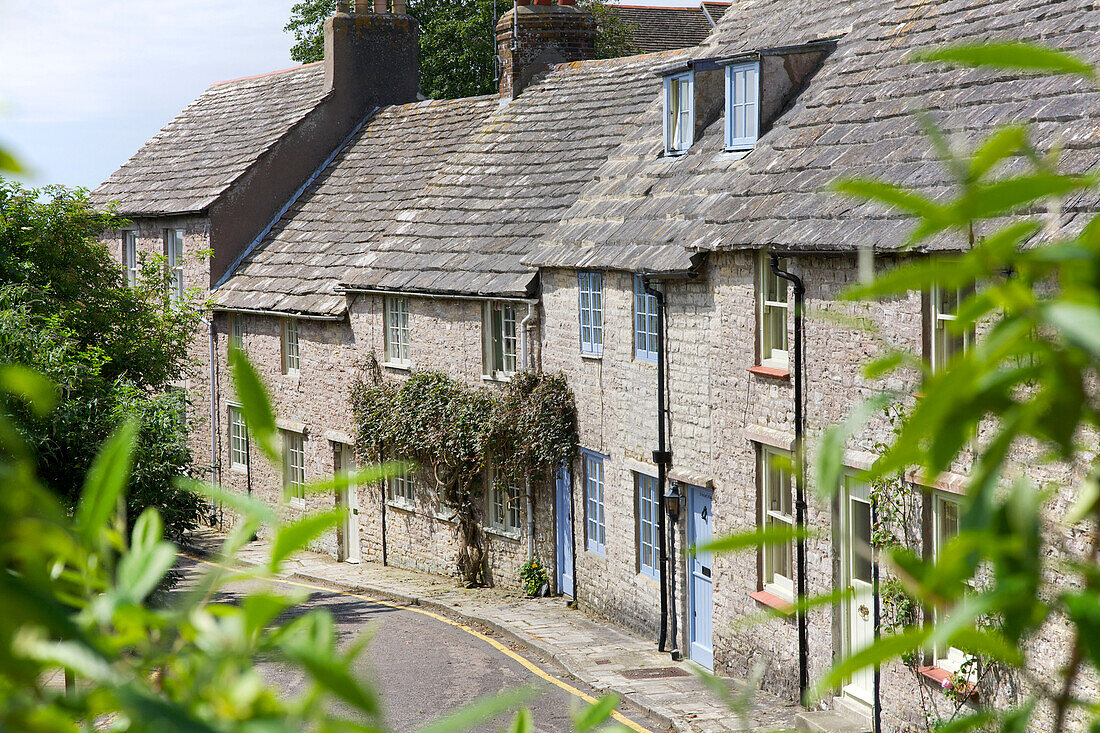 Reihenhäuser aus Stein in Worth Matravers Dorset England UK