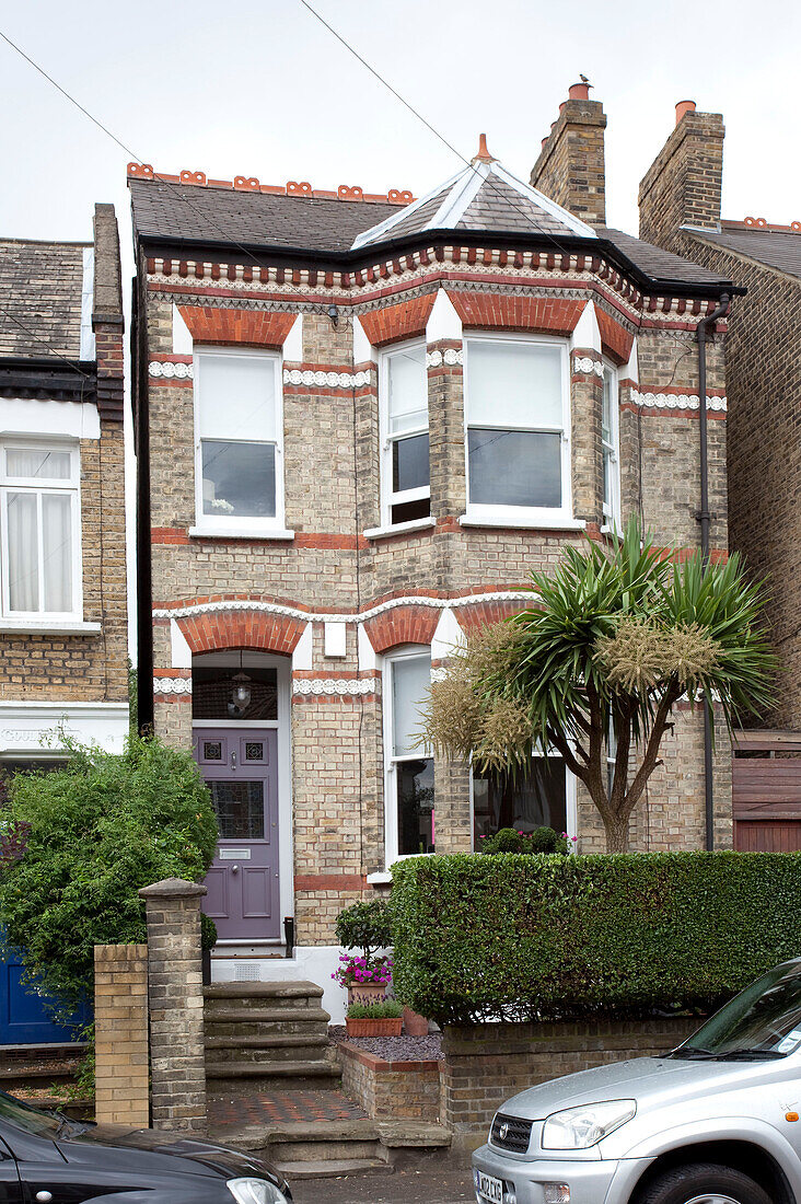 Brick and stone exterior of London home, UK