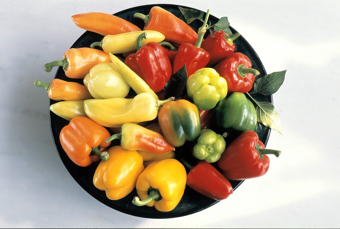 Assorted Peppers in a Bowl