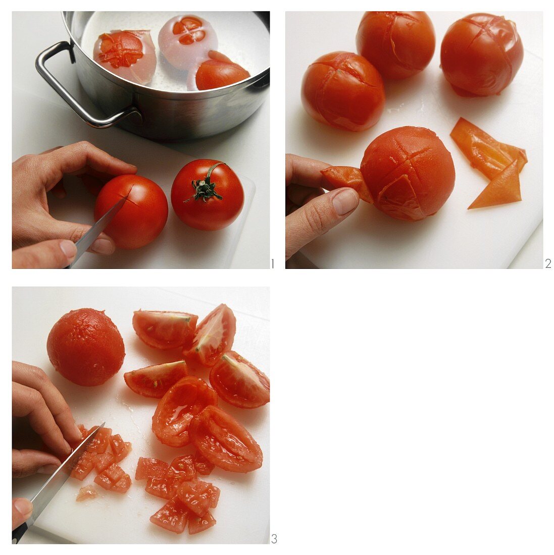 Tomatenwürfel herstellen