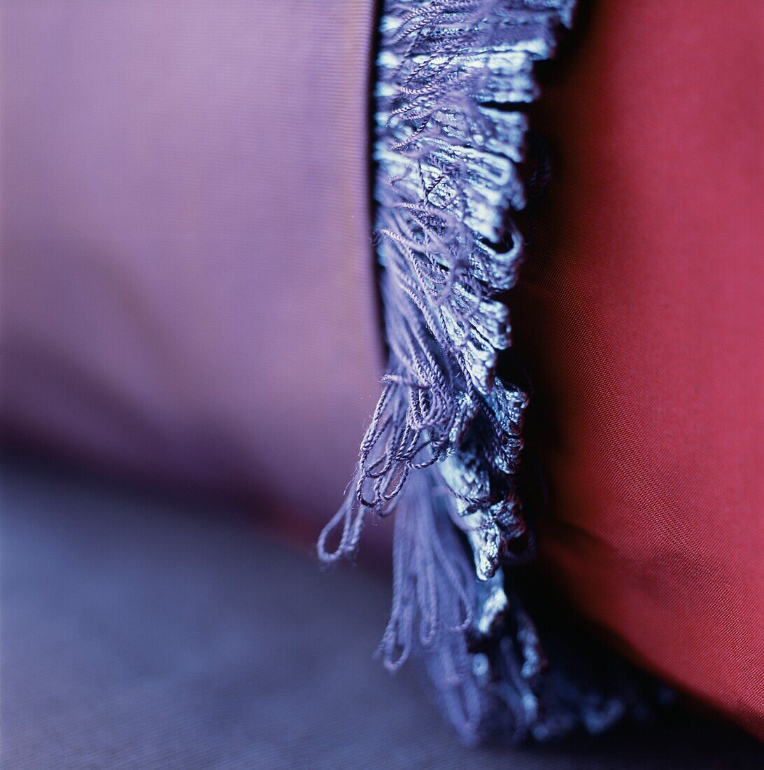 Detail of a purple cushion trimming