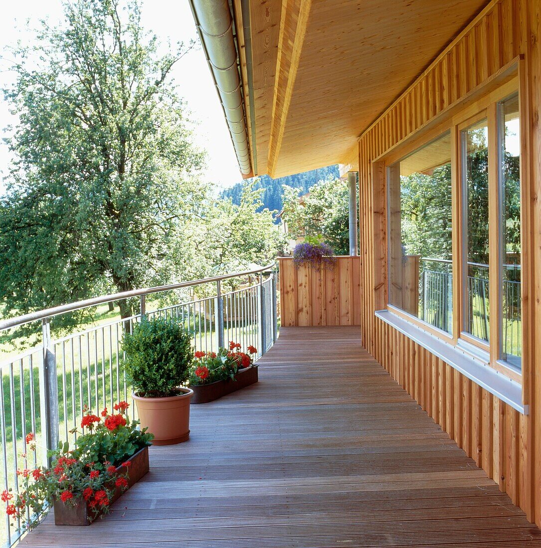Large balcony with views of alpine garden