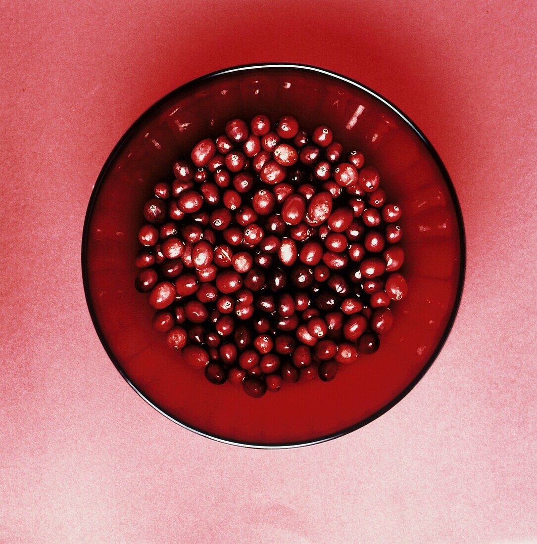 Fresh cranberries in a bowl