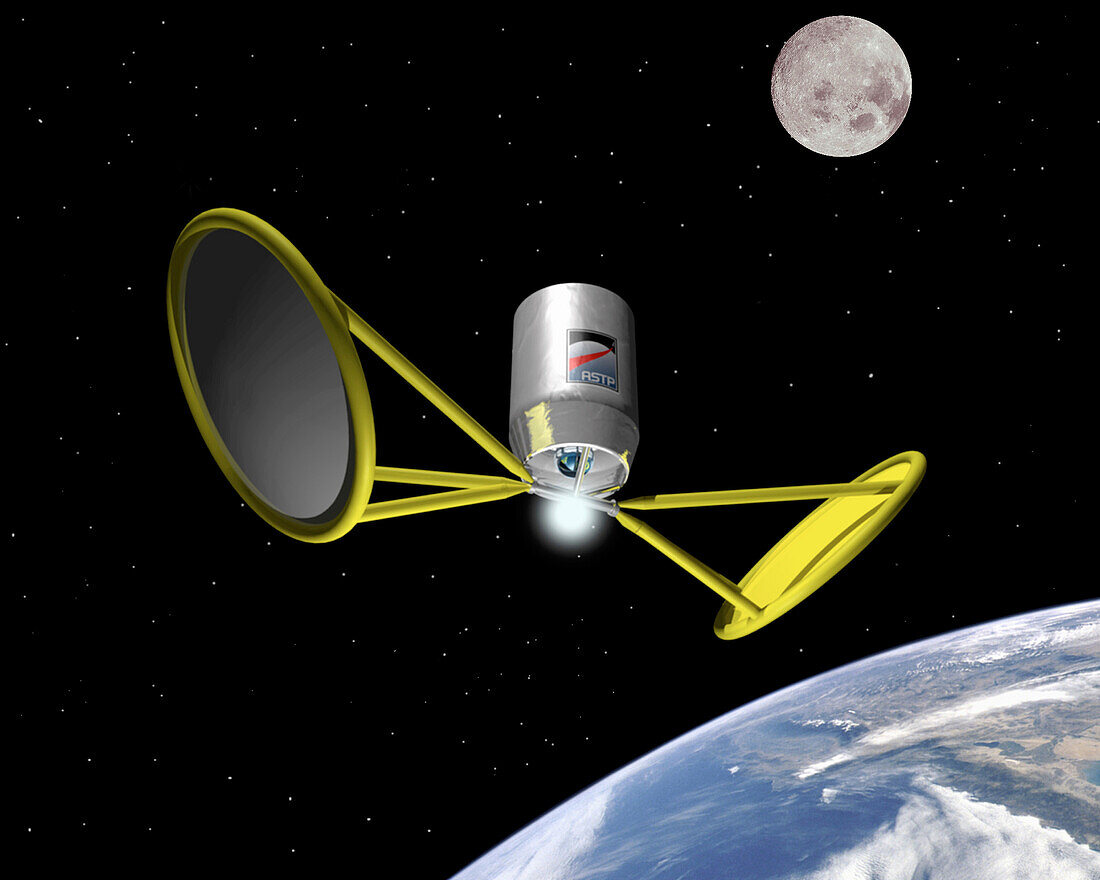 Solar thermal propulsion spacecraft, illustration