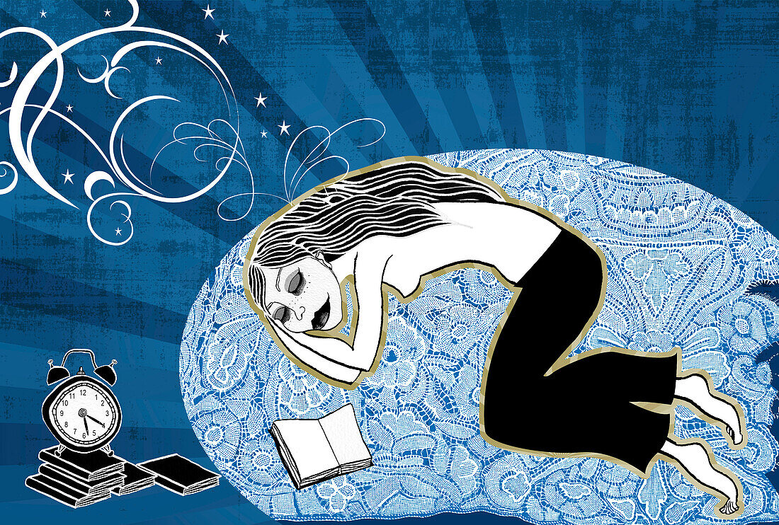 Woman sleeping, conceptual illustration