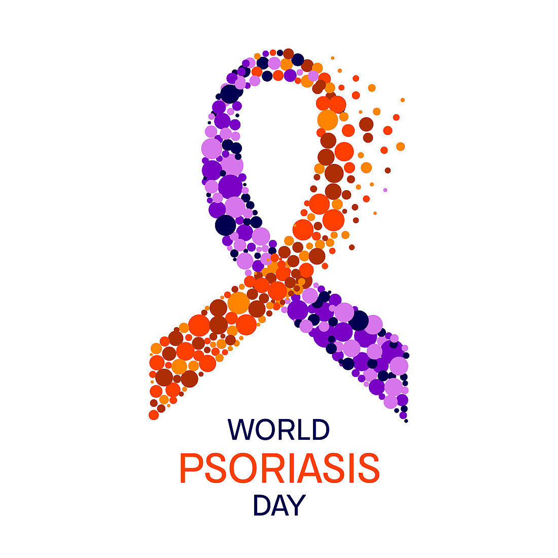 Psoriasis awareness ribbon, conceptual illustration