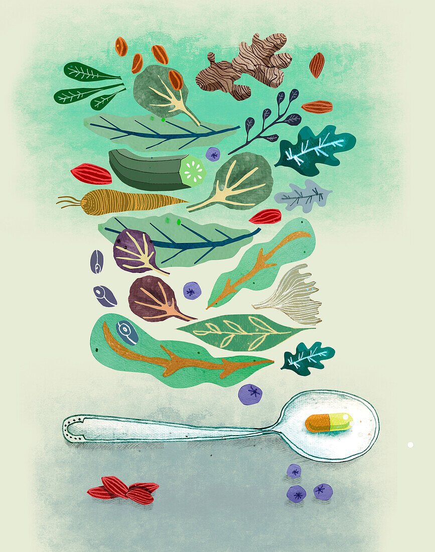 Healthy food, illustration