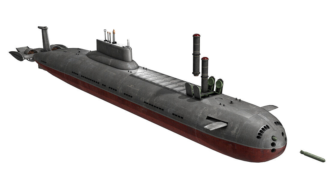 Russian Typhoon Class submarine, illustration