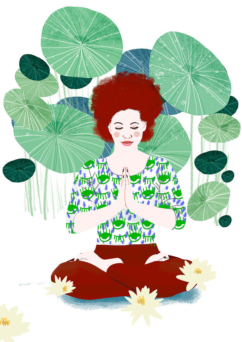 Woman in a yoga pose, illustration