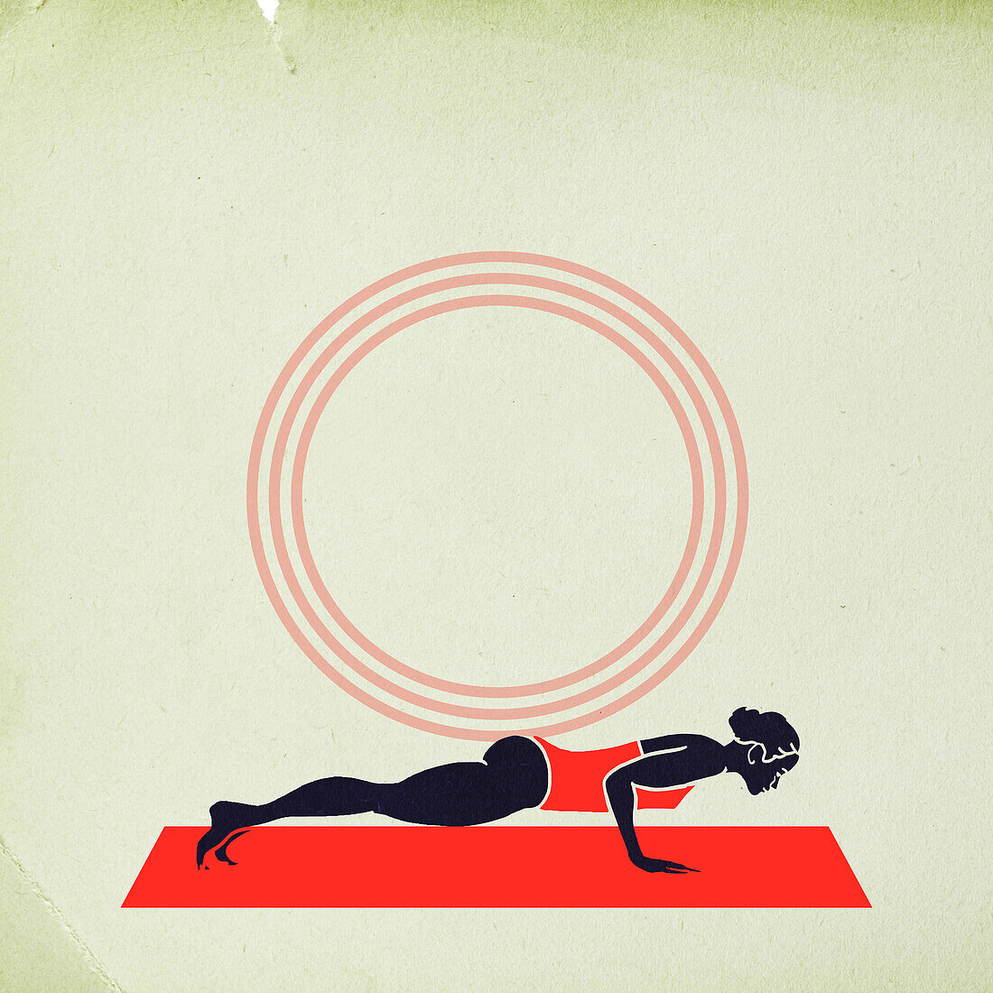 Woman doing a yoga pushup, illustration
