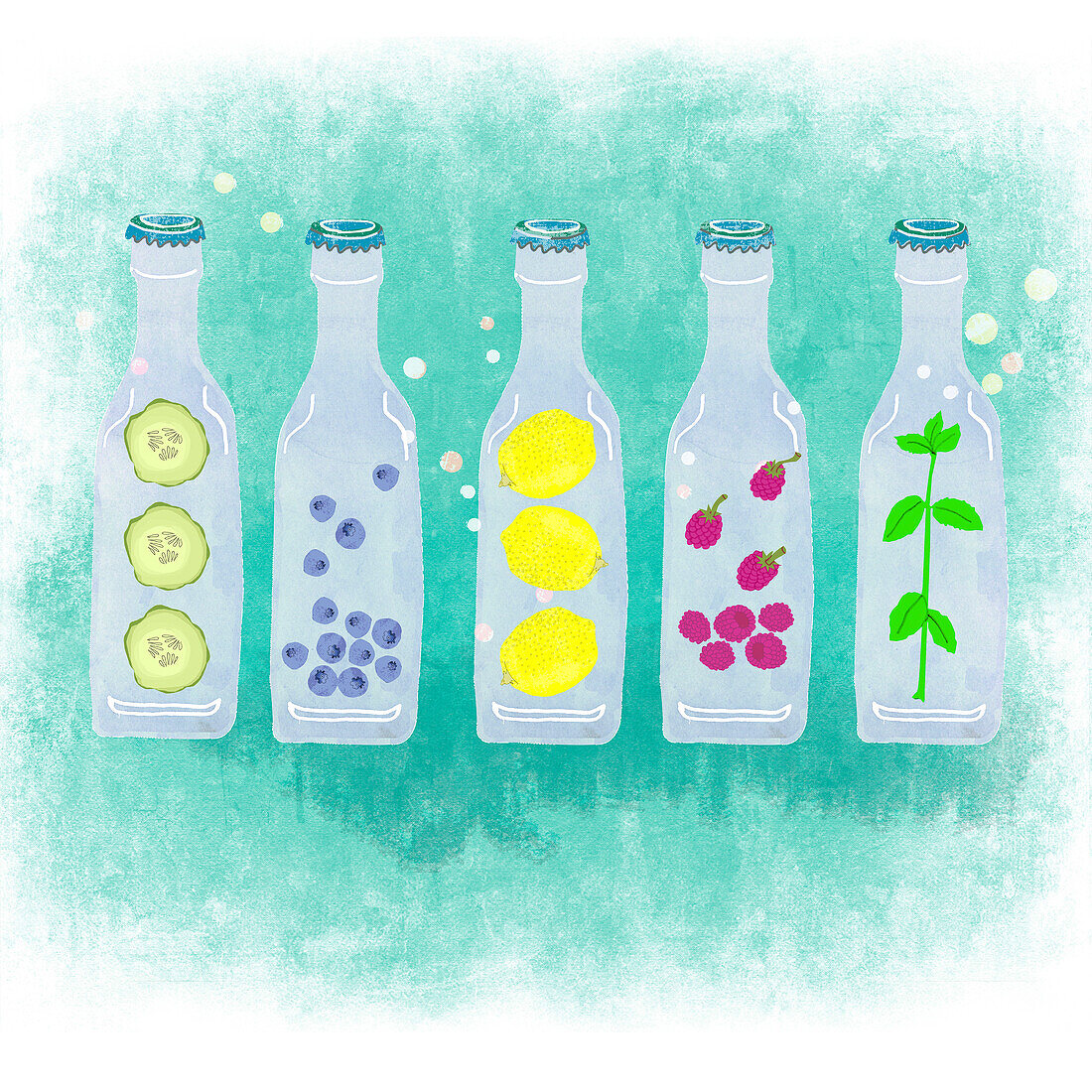 Natural drinks, illustration