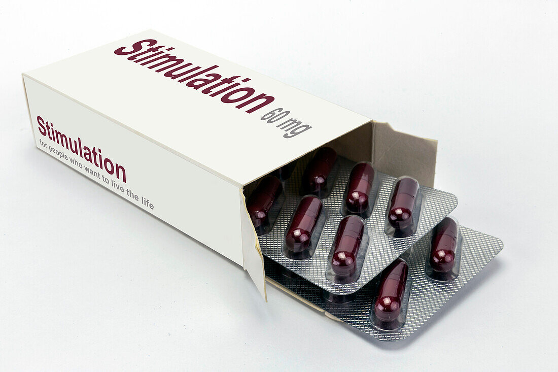 Stimulation drug, conceptual illustration