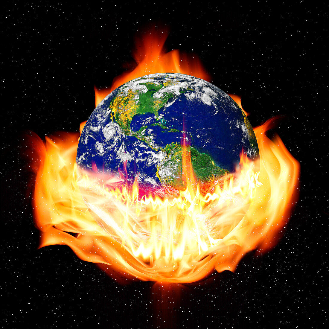 Earth on fire, illustration