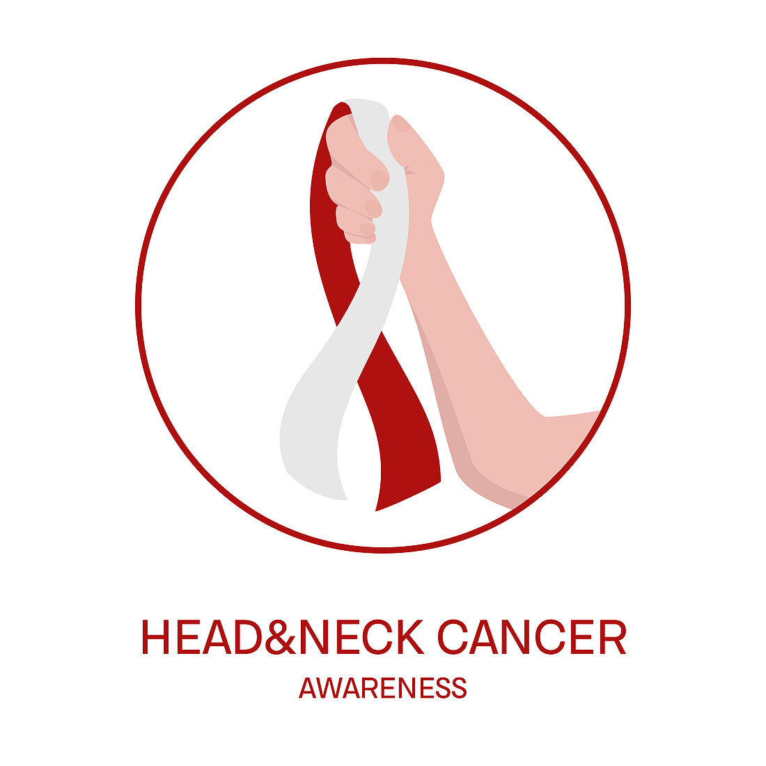 Head and neck cancer ribbon, conceptual illustration