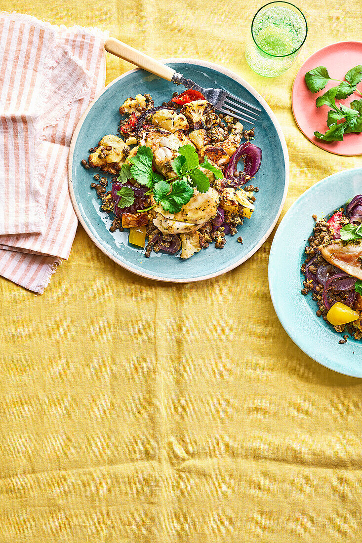 Coriander roast chicken thighs