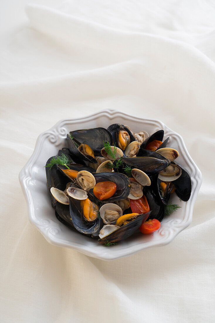 Sautéed mussels and clams