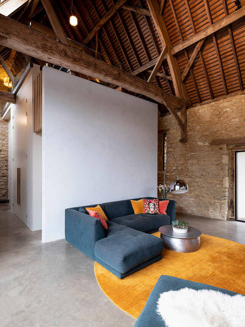 View of living room area in a former barn