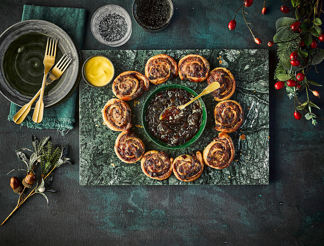 Gluten-free sausage roll wreath