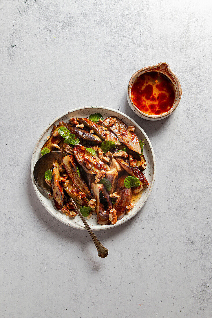 Eggplant Salad in fresh homemade dressing