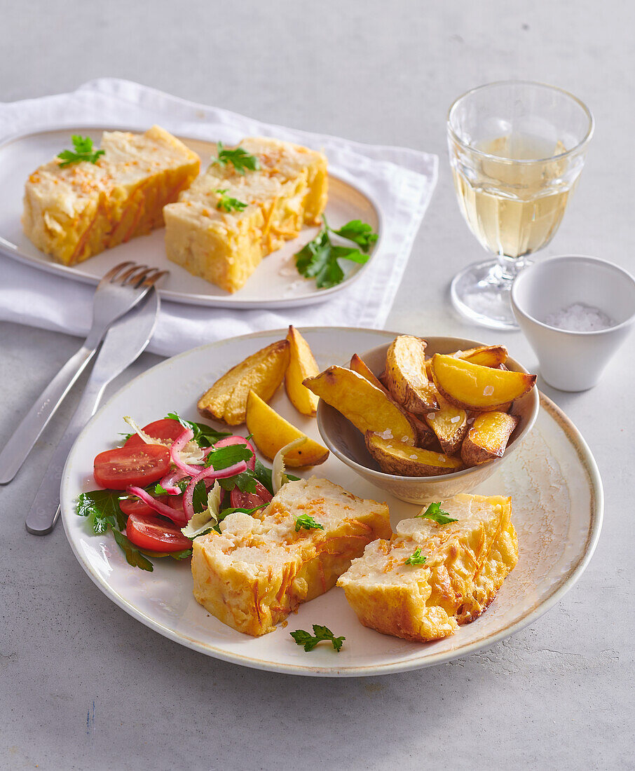 Baked cauliflower casserole with potatoes