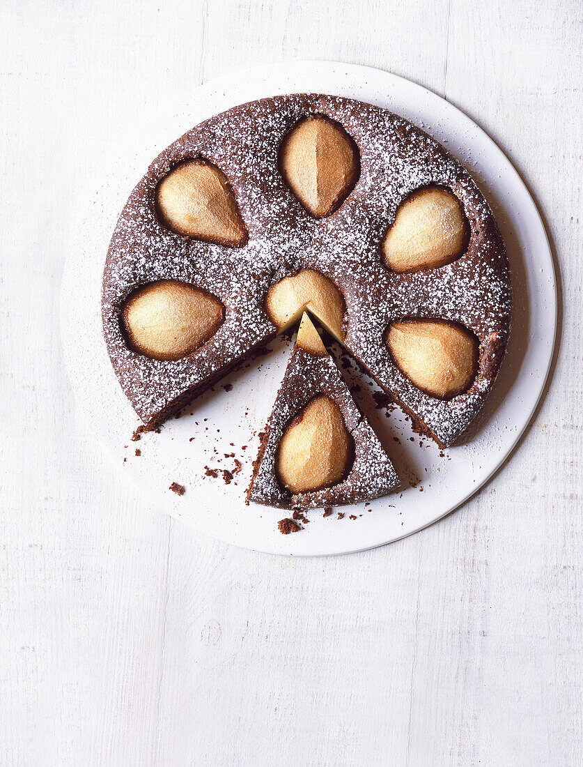 Schokoladen-Birnen-Kuchen ohne Mehl