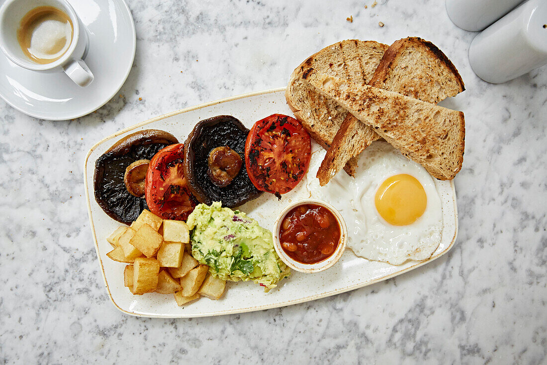 A vegetarian English breakfast