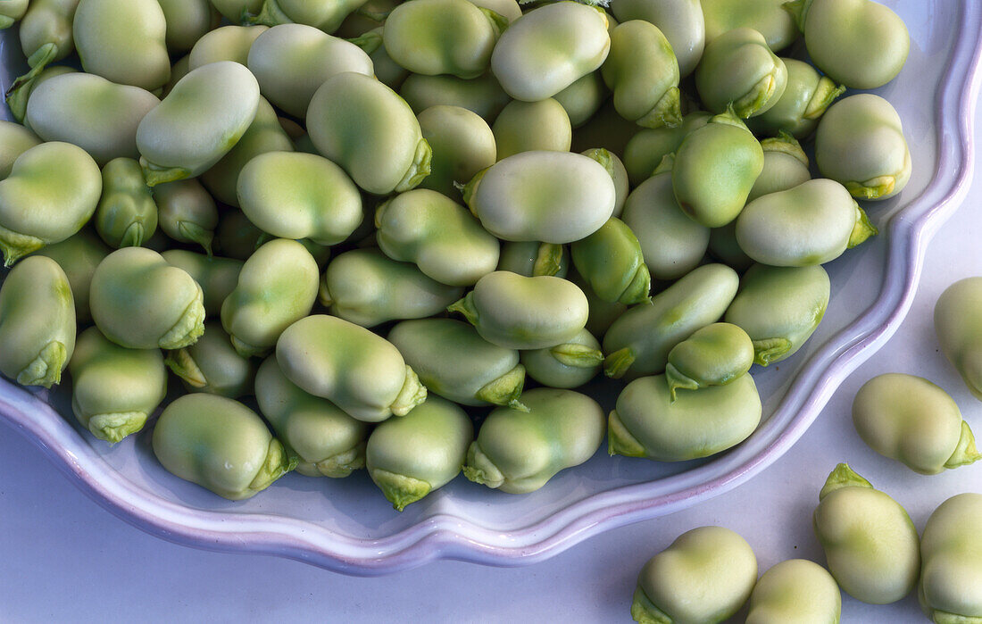 Broad beans on a plate