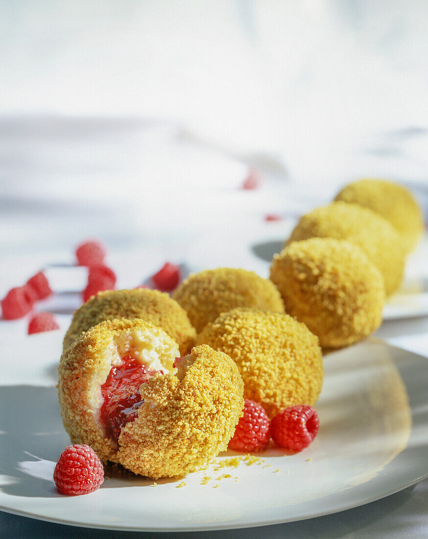 Raspberry dumplings