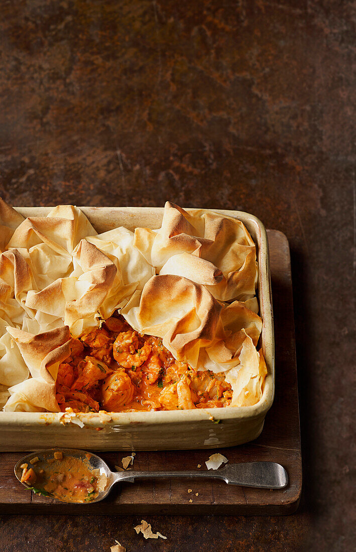 Fischpastete mit Filo-Topping