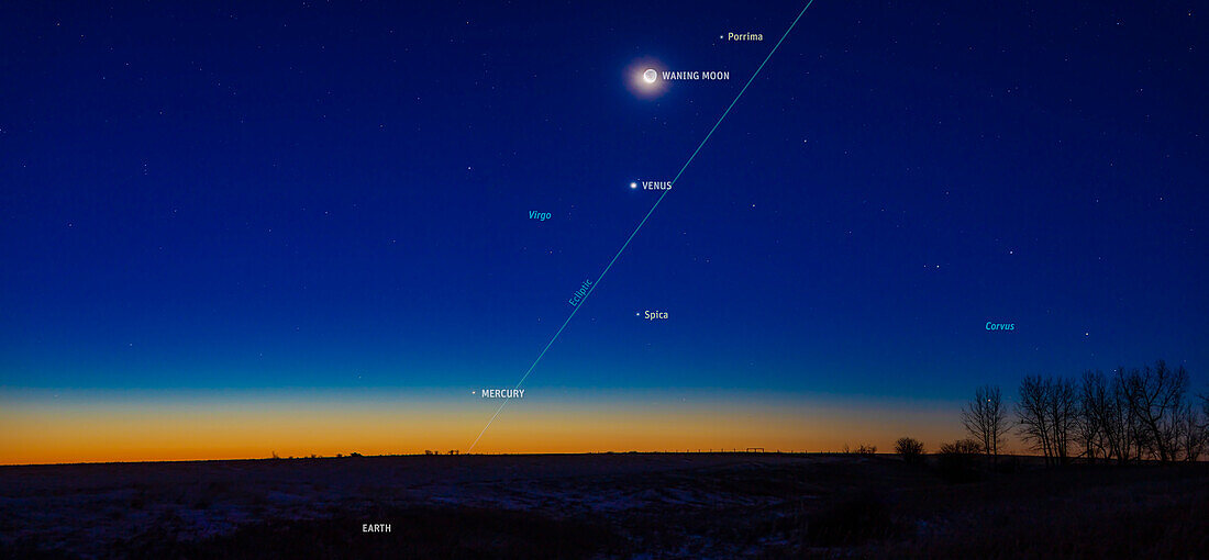 Waning Moon, Mercury and Venus