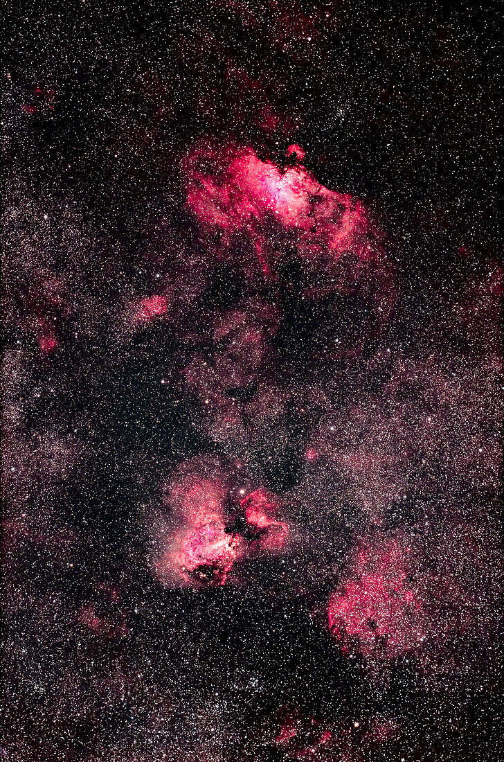 Eagle and Swan nebulas