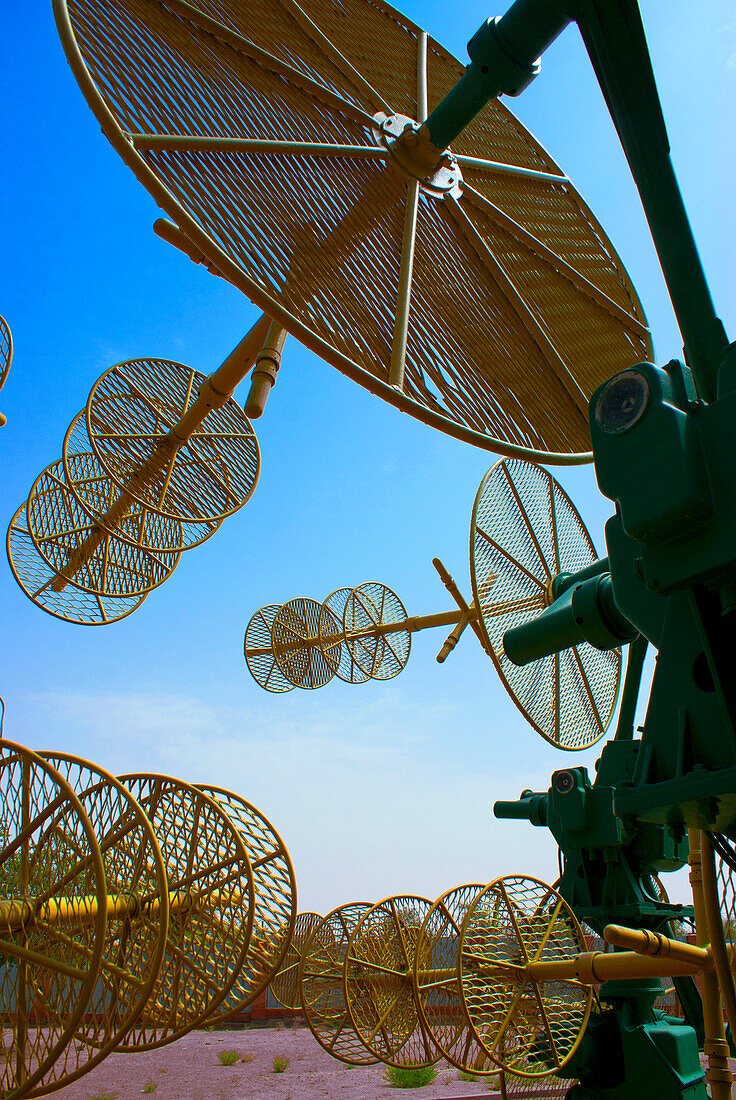 Tracking antennas at Baikonur space museu