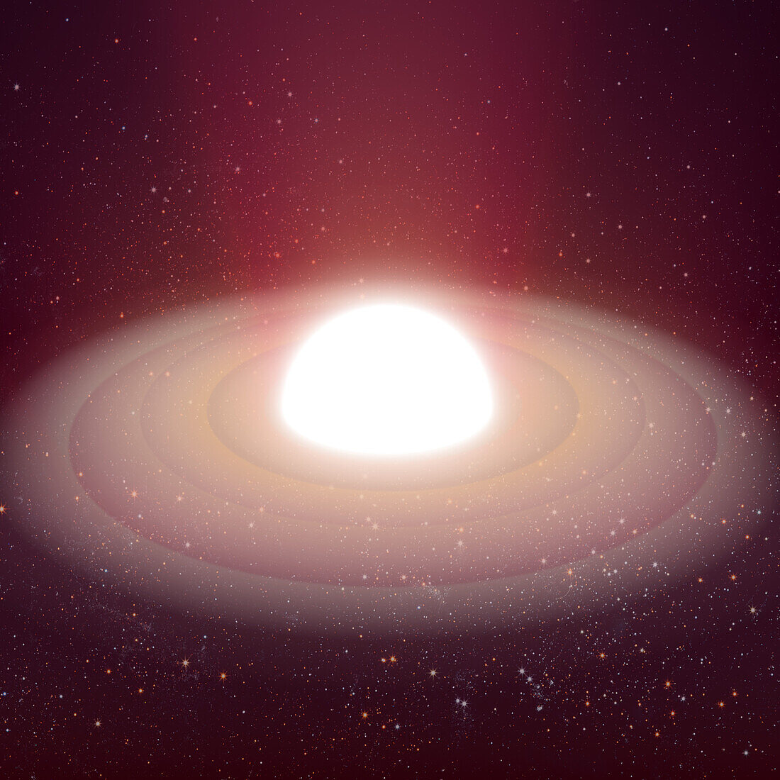 Habitable zones surrounding bloated star, illustration