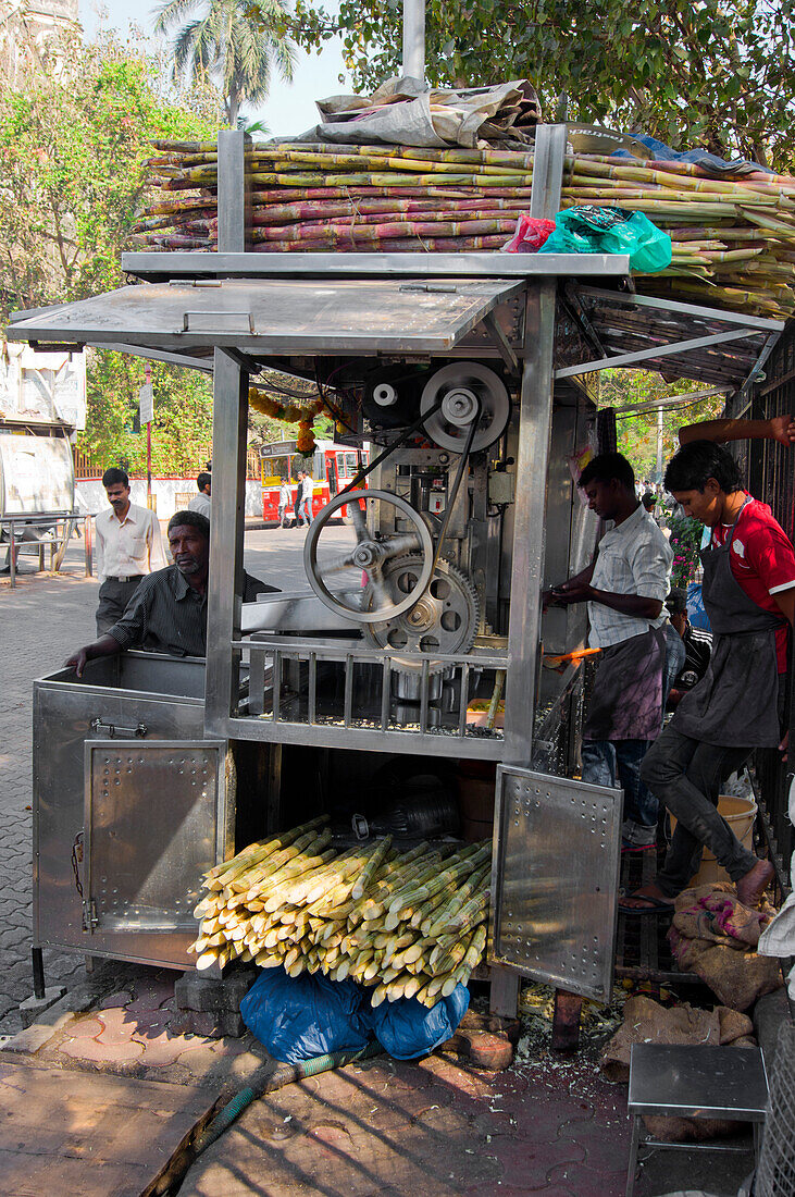 Sugar cane juice vendor in Mumbai