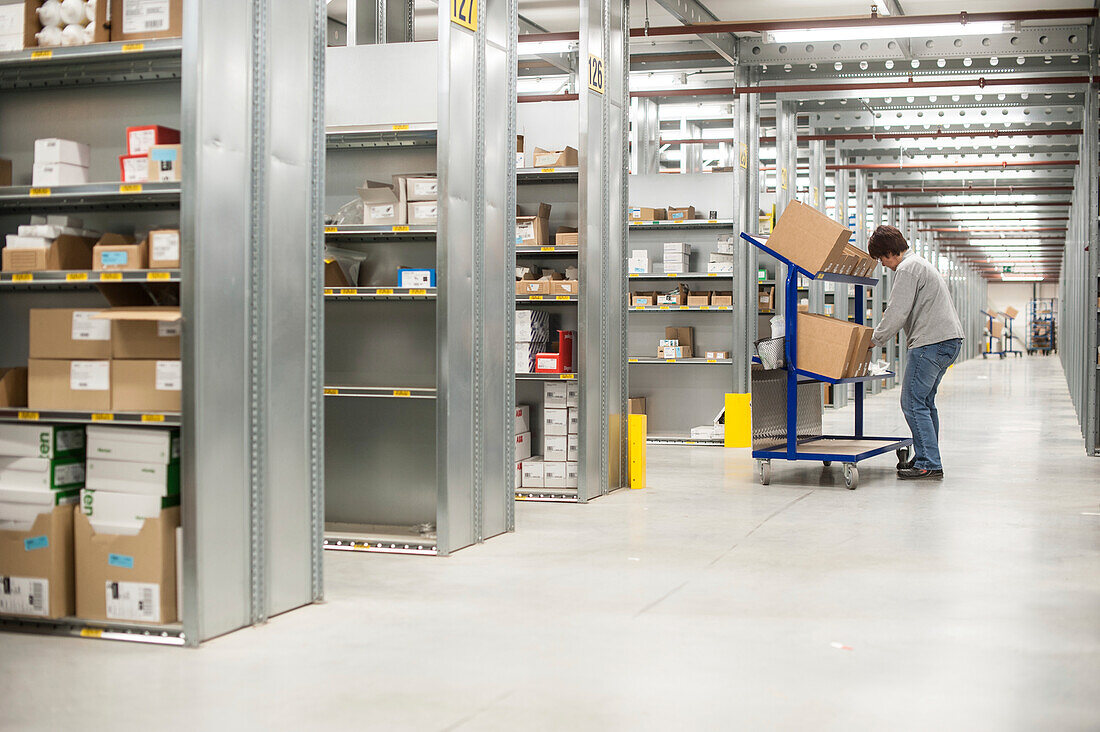 Worker in a distribution warehouse