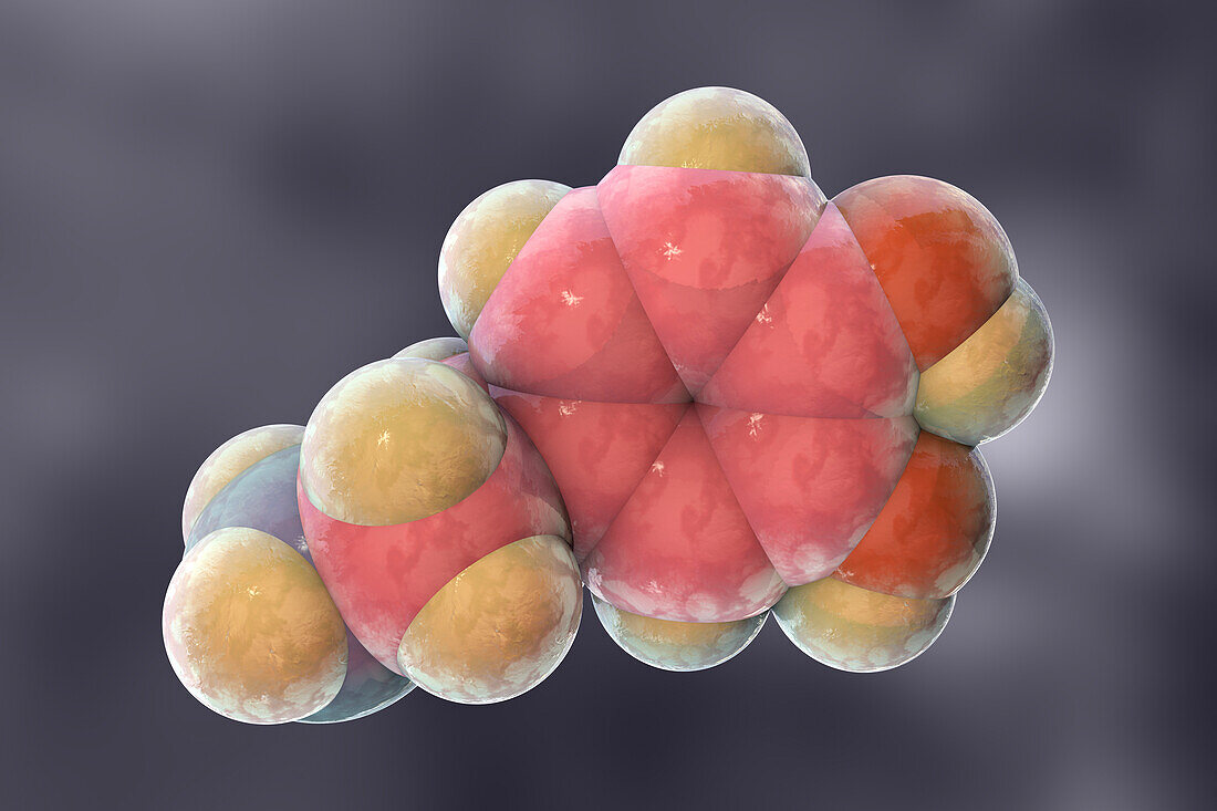 Dopamine molecule, illustration