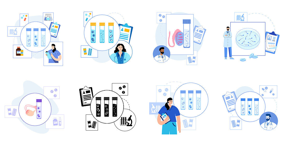 IVF specimen collection, conceptual illustration