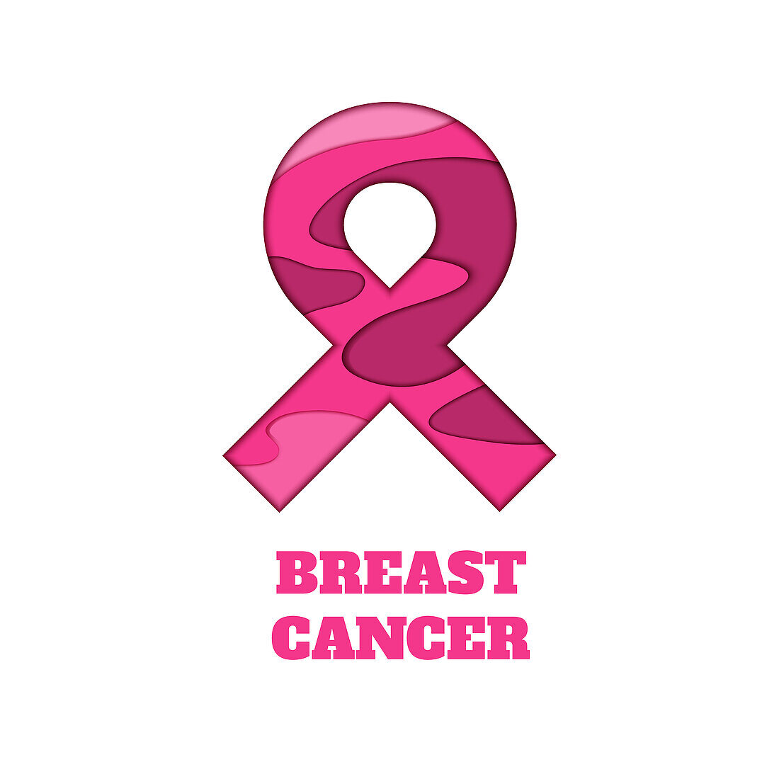 Breast cancer awareness ribbon, conceptual illustration